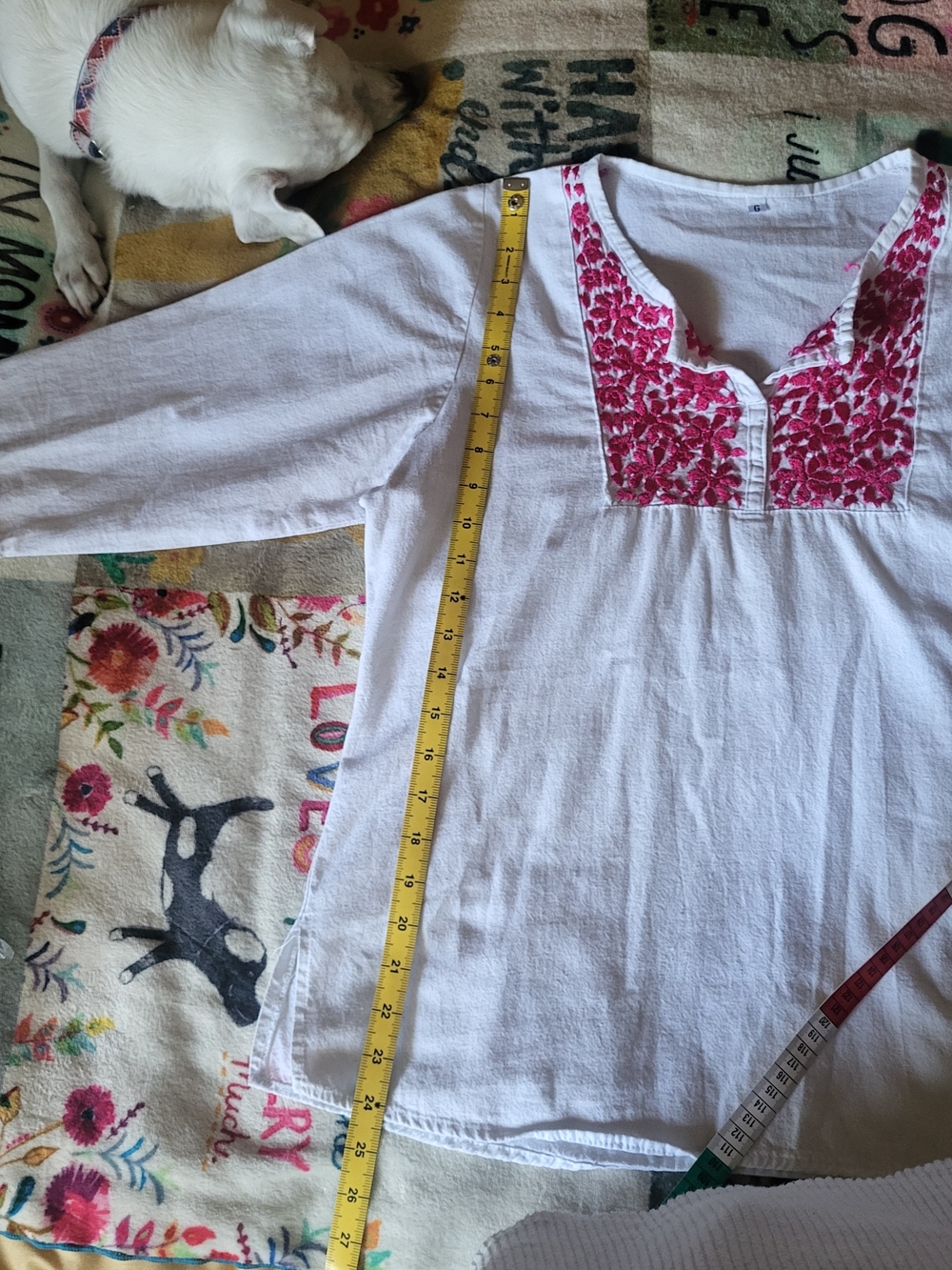 Traditional Mexican Embroidered Cotton Top - Picture 11 of 14